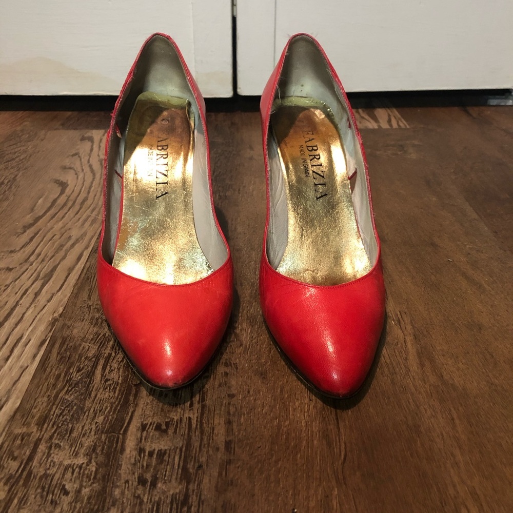Fabrizia Red Soft Leather Heels